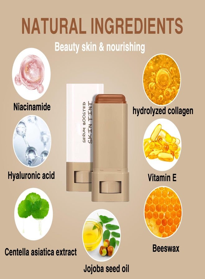 PERVALA 2 Pcs Beauty Balm Serum Boosted Skin Tint, Hydrating Concealer Stick, Lightweight Solid Tinted, Moisturizer Contour Stick Foundation for Women, Natural & Flawless Finish（#3） - Image 5